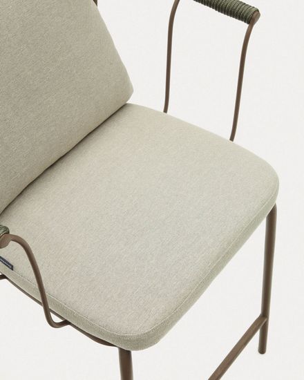 Salguer Барный стул из корда и стали окрашенный в коричневый цвет Испания La Forma