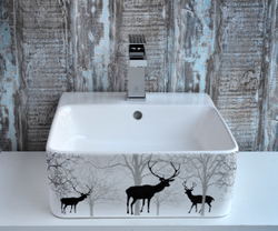 Накладная раковина Bronze de Luxe Black Deer, 400x420x156