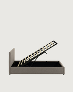 Nahiri Мягкая серая кровать для матраса размером 150 x 200 см