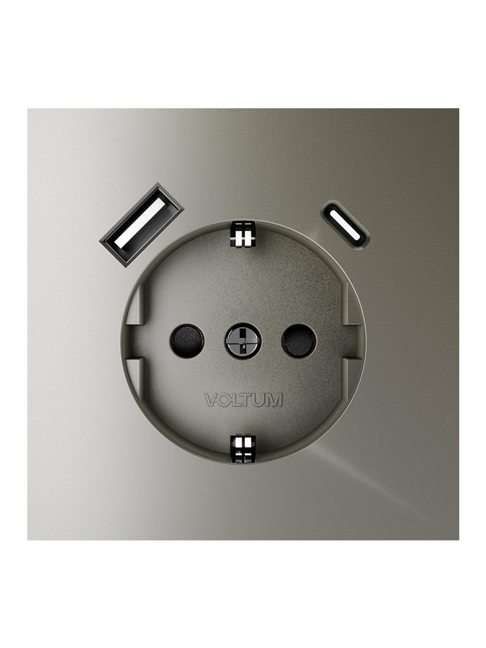 Розетка 1-м СП S70 16А с USB A+С с заземл. защ. шторки механизм шелк Voltum VLS040504