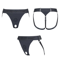 Трусики для страпона Strap-on-me HARNAIS LINGERIE UNIQUE, One Size, серый
