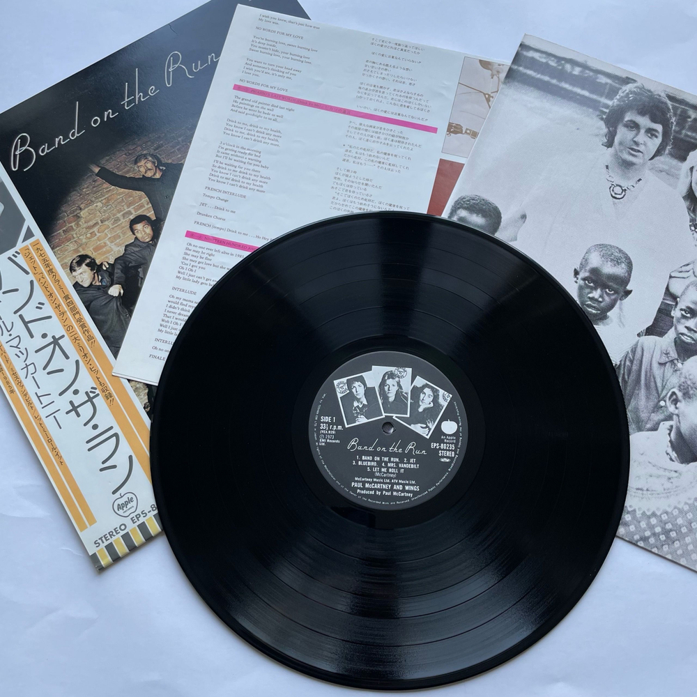 Винтажная виниловая пластинка LP Paul McCartney And Wings Band On The Run (Япония 1975) (Оби) Jet