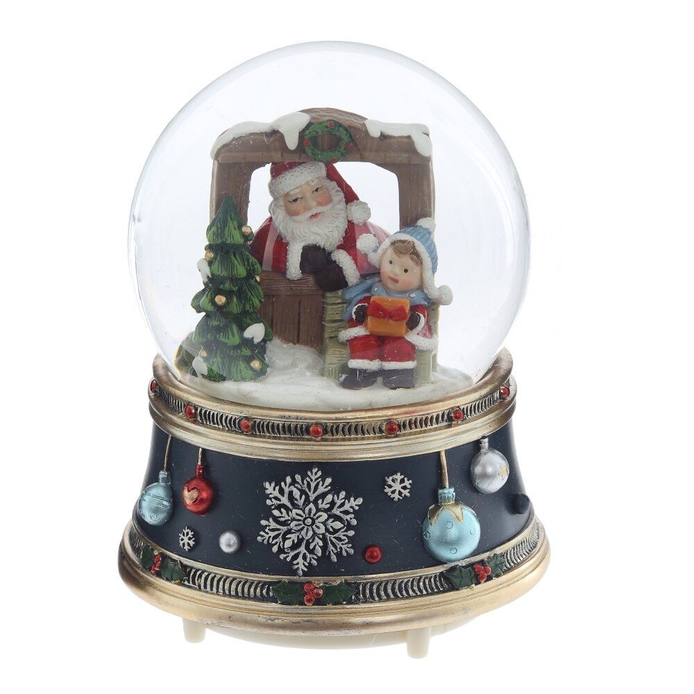 GAEM Фигурка декоративная "Рождество" в стекл шаре (муз, свет, вьюга, АААх3, н/п), D 10 см, L10,5 W10,5 H