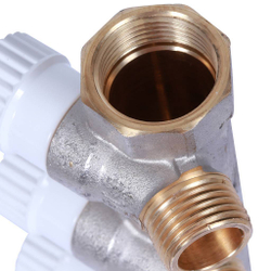 Коллектор распределительный  3/4", 4 отвода 1/2" плоское уплотнение