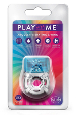 Синее эрекционное виброкольцо One Night Stand Vibrating C-Ring (Цвет: синий)