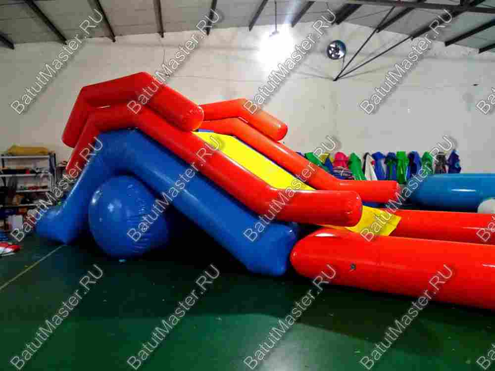 Надувная водная горка с бассейном «Пляжная», 7,5*3*3 м, на поддуве