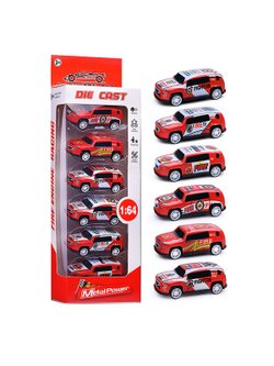 Игровой набор машинки 6шт Пожарные гонки (2025-2)