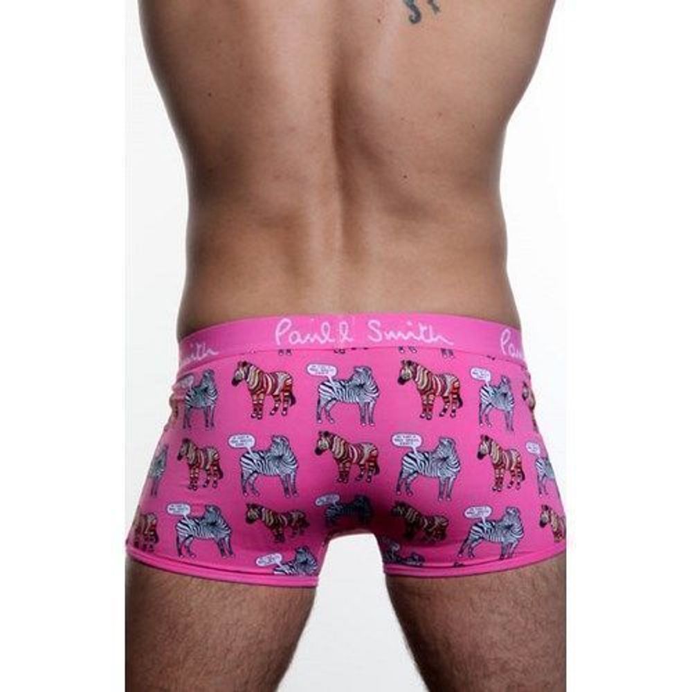 Мужские трусы боксеры розовые с зеброй Paul Smith Pink