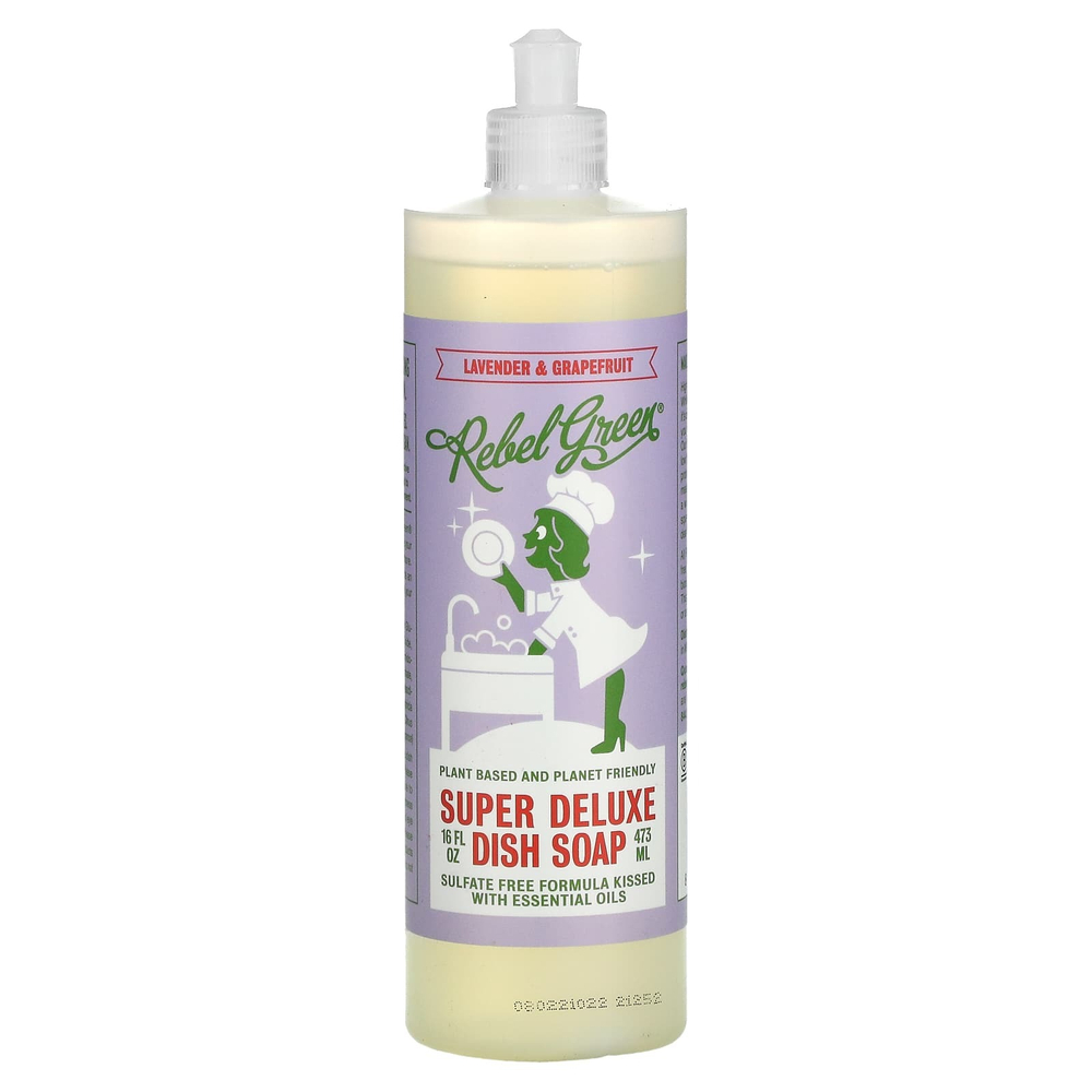 Rebel Green, Super Deluxe Dish Soap, лаванда и грейпфрут, 473 мл (16 жидк. унц.)