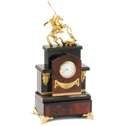 Каминные часы "Георгий Победоносец" яшма 185х125х380 мм 6000 гр.  R113059