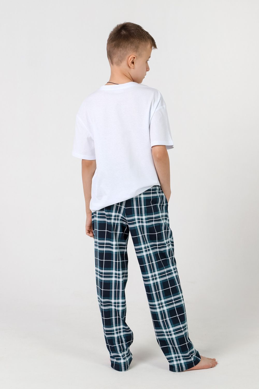 Брюки для мальчика Патрик-1 Виотекс КЛЕТКА ПЕТРОЛЬ