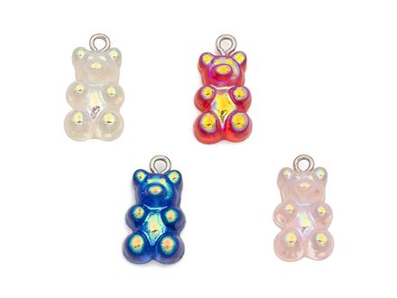Подвеска  "Мармеладный Мишка",  19,5мм, с перламутровым эффектом