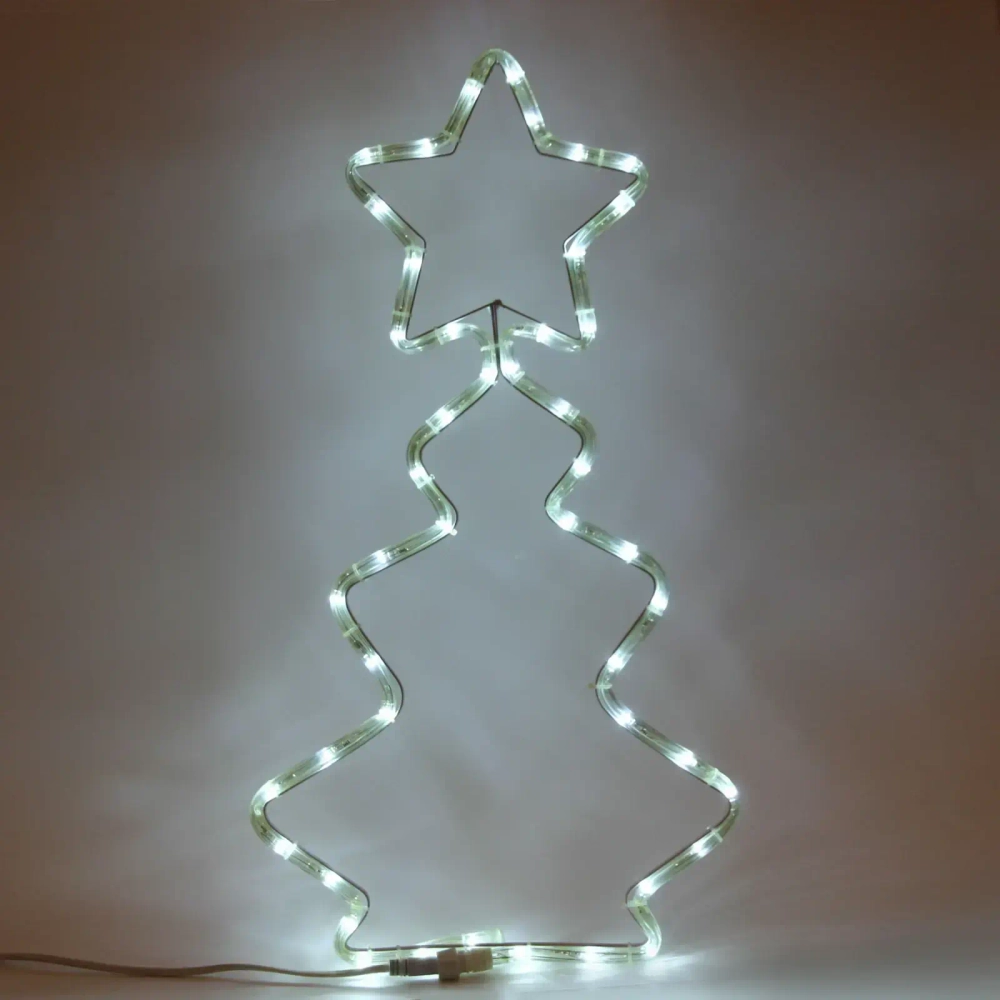 Фигура светодиодная, «Ёлка» дюралайт, 60*35 см, Белый (постоянное свечение)