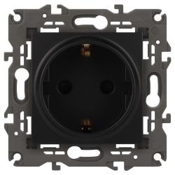 14-2101-05 ЭРА Розетка 2P+E Schuko, 16A-250В, IP20, Эра Elegance, антрацит