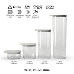 Контейнер для хранения 600мл Qualy с плоской крышкой синий