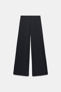 ZARA БРЮКИ ПРЯМОГО КРОЯ ИЗ МЯГКОЙ ТКАНИ, СЕРЫЙ