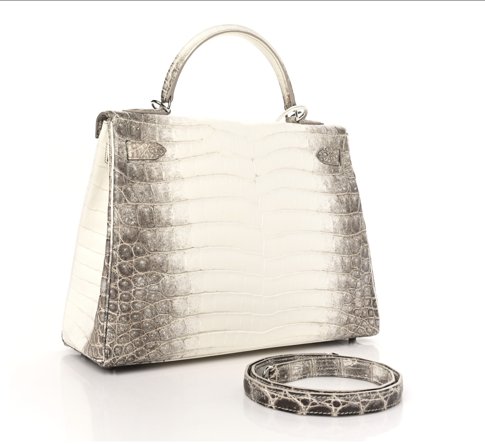 HERMÈS Birkin 25 Himalaya Niloticus Crocodile Diamond‑Encrusted Palladium Hardware, новая