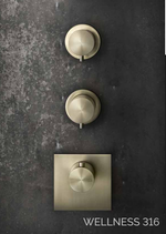 Термостат Gessi 316, высокой производительности, встраиваемый, на 2 потребителя, цвет Brass Brushed PVD