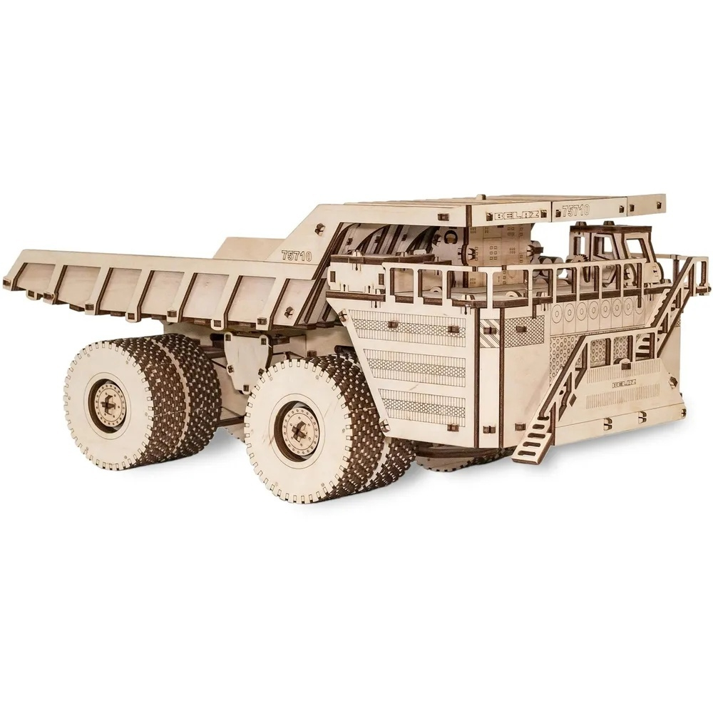 Белаз 75710 от Eco Wood Art - Деревянный конструктор, 3D пазл, Сборная механическая модель