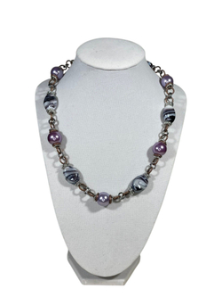 Комплект колье и серьги муранское стекло