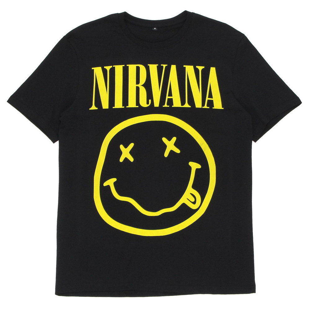 Футболка черная с коротким рукавом группы Nirvana