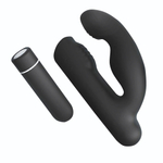 Черный вибромассажер Gladiator - 10,7 см. (Цвет: черный)