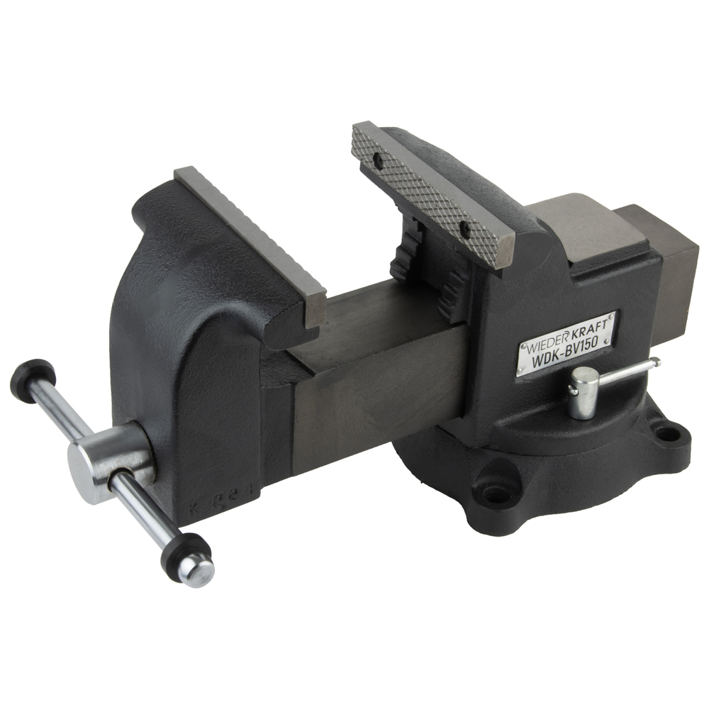 WDK-BV150 Профессиональные слесарные тиски поворотные с наковальней 150 мм