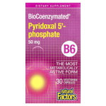 Natural Factors, BioCoenzymated®, B6, пиридоксаль 5'-фосфат, 50 мг, 30 вегетарианских капсул