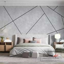 Фотообои лофт бетон геометрия "Геометрия" 420см x 270см флизелин премиум моющиеся, GradientArt GMB420270LG