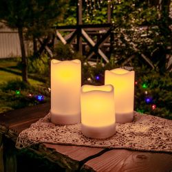 USL-S-816-PT150 CANDLE SET3 Садовый светильник на солнечной батарее Свеча. в наборе из 3 штук. 1 светодиод. Теплый белый свет. 1xАА Ni-Mh аккумулятор в-к. IP44. TM Uniel