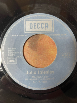 Винтажная виниловая пластинка LP Julio Iglesias Manuela (France 1974) 7 дюймов
