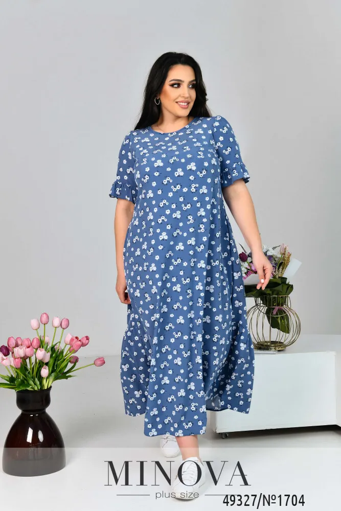 Платье 1704-джинс Minova