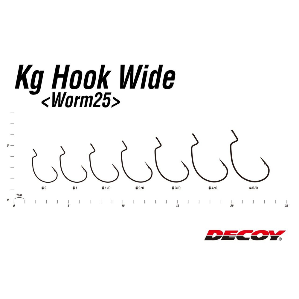 Крючок Decoy офсетный Worm 25 Kg Hook WideKg Hook Wide #1/0 (в упаковке 8 штук)