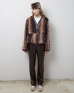 Куртка двухсторонняя из шерсти Стелла Маккартни и искусственной кожи шоколад