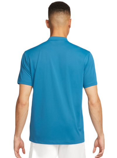 Мужское теннисное поло Nike Court Dri-Fit Blade Solid Polo - industrial blue/white