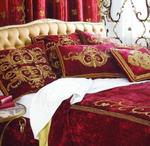 Подушка Флоренция бордо бархатная с шёлковой вышивкой, 48х48 см