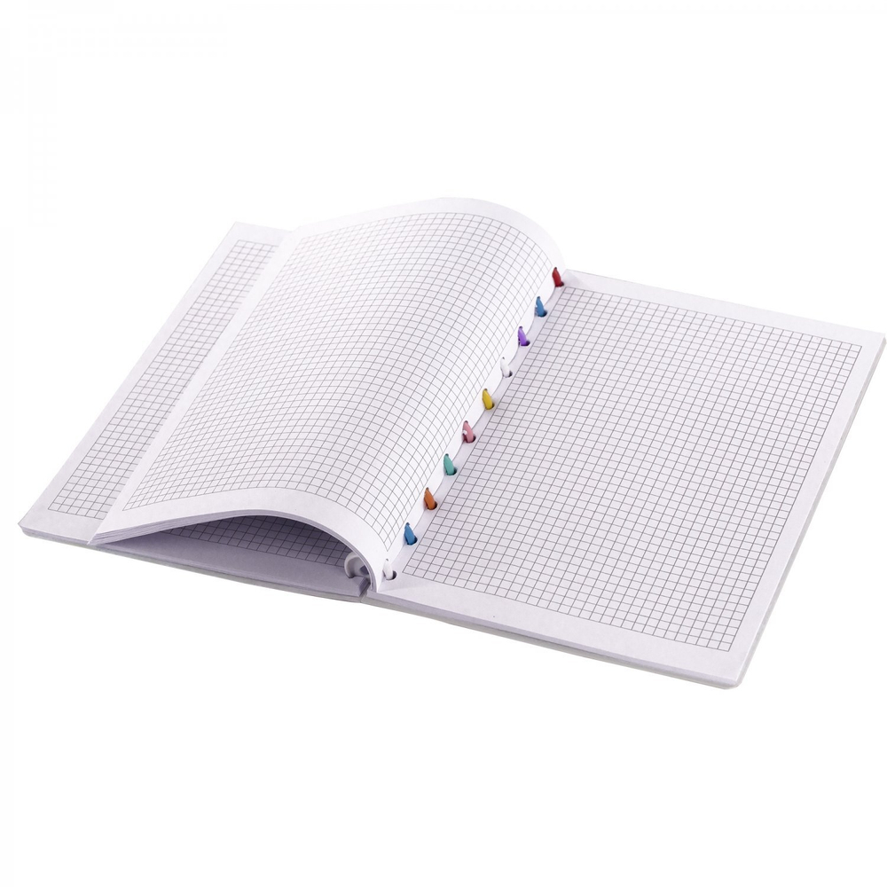 Блокнот В5, Yalong, цветные кольца, пластиковая обложка, клетка, 80 л., "Космос", ассорти