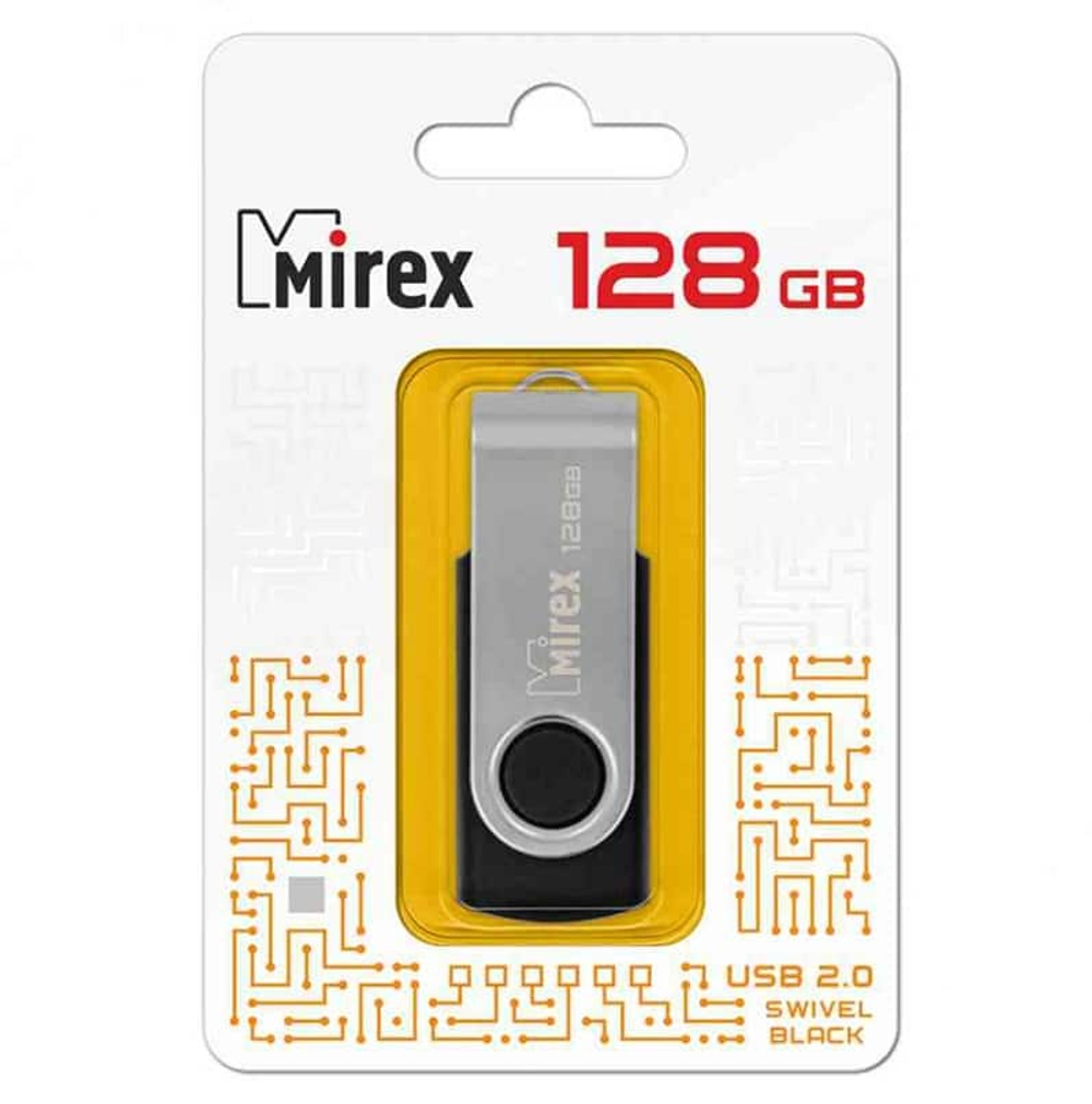 USB карта памяти 128ГБ Mirex Swivel Black (13600-FMURS128)