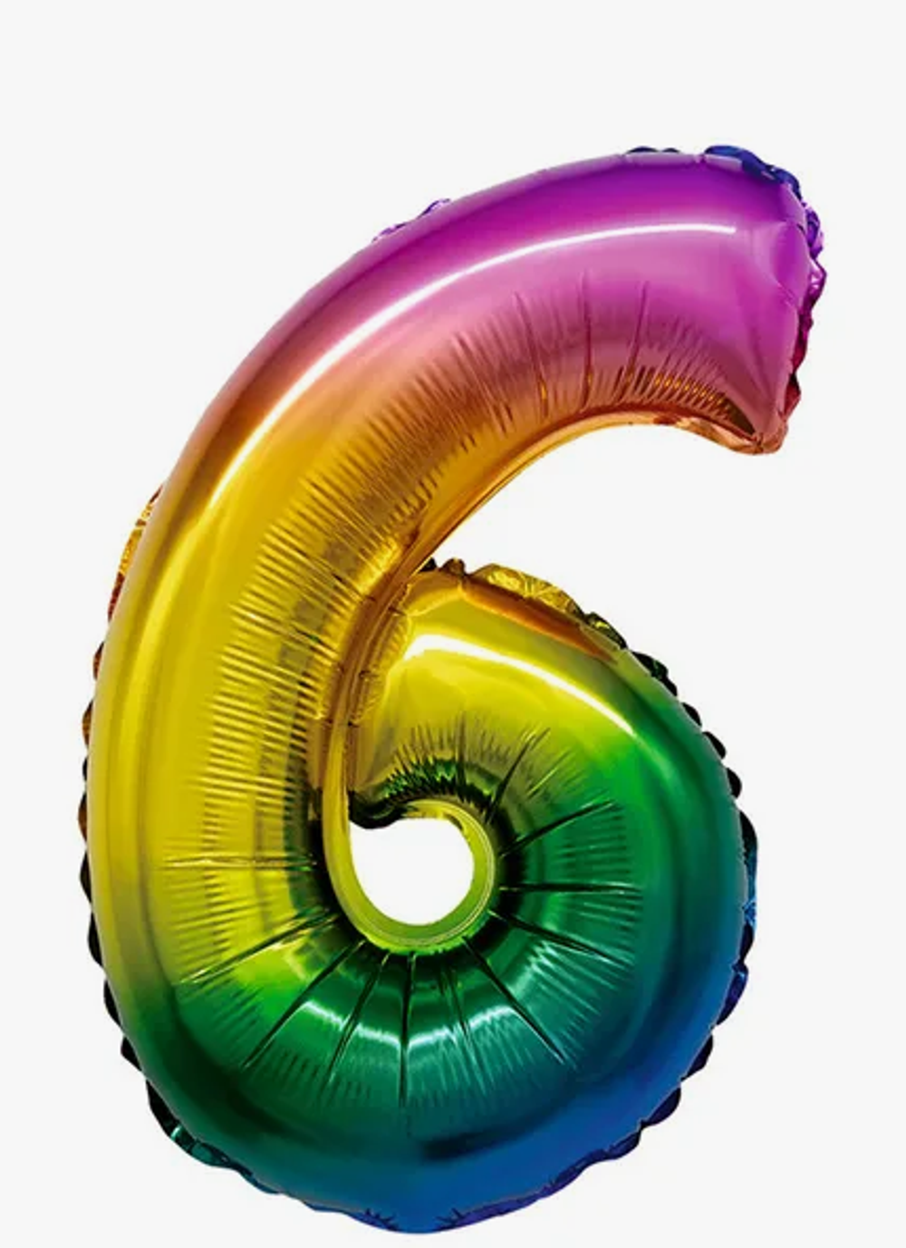 К 34" Цифра 6 Радужный Градиент 86 см.