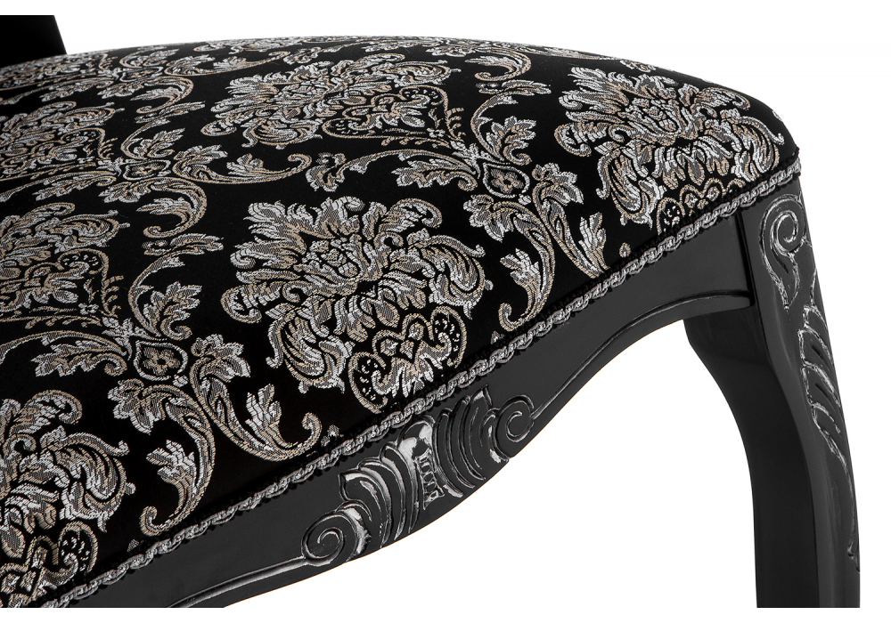 Стул деревянный Woodville Клето патина серебро, черный, ножки черные