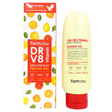 FarmStay Гель отшелушивающий с комплексом витаминов - Dr-v8 vitamin brightening peeling gel, 150мл