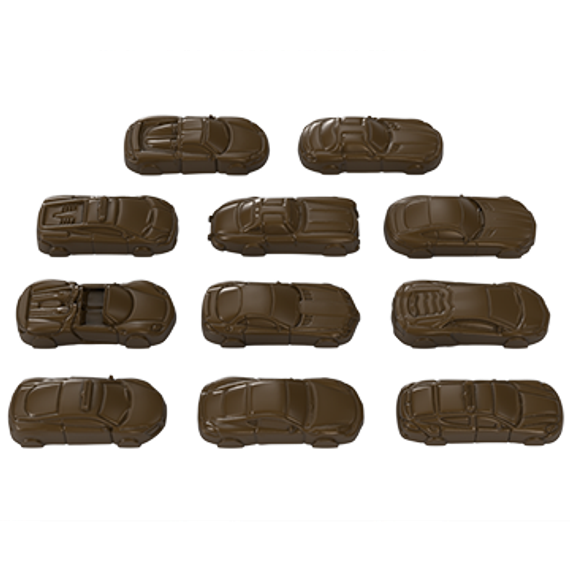 484 | Форма для шоколадных конфет &quot;Машинки&quot; (275*175 мм)