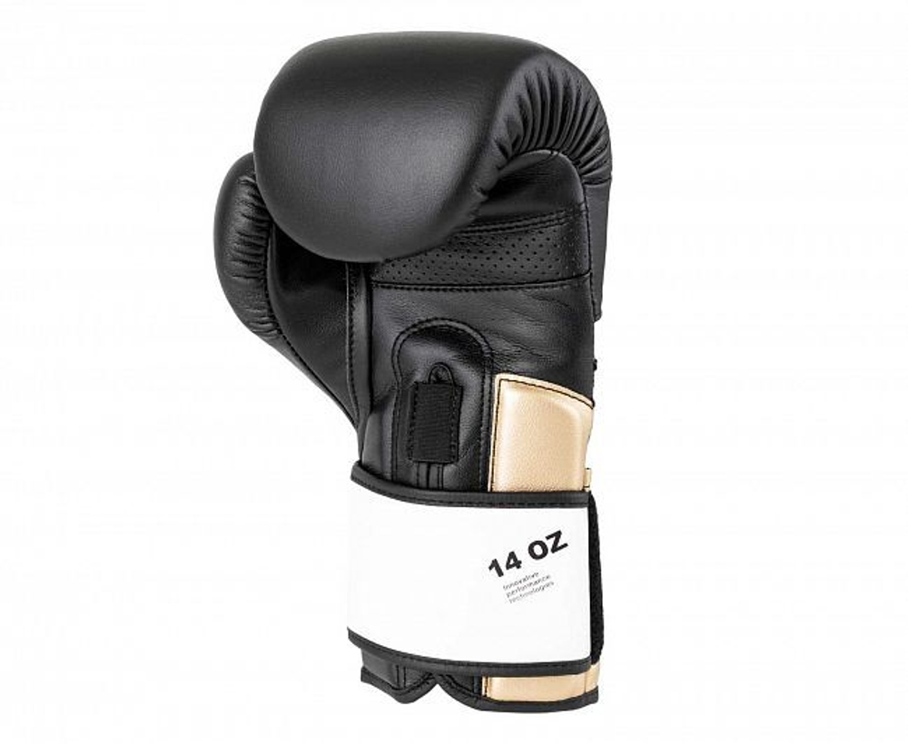 Перчатки боксерские Clinch Pro NF черно-бело-золотые C185