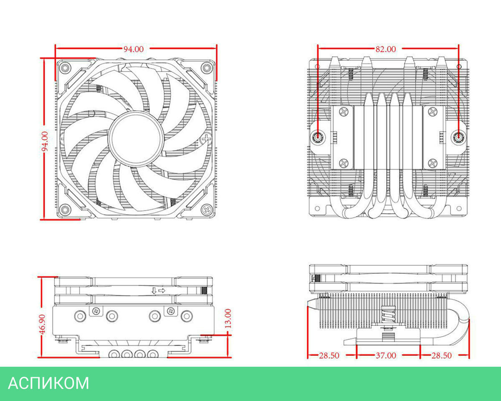 Кулер для процессора ID-Cooling IS-40-XT Black