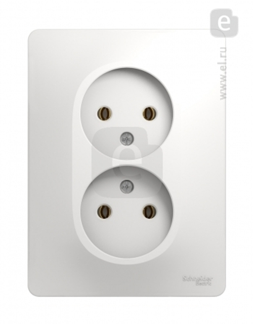 Розетка 2-ая б/з белый  Glossa 64292 GSL000120