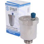 Воздухоотводчик автоматический STOUT - 1/2" (НР, PN10, Tmax 110°C, воздухоотвод сверху)