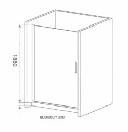 Душевая дверь в нишу Bas Mokka DR 100*185 без поддона, без магнитного профиля