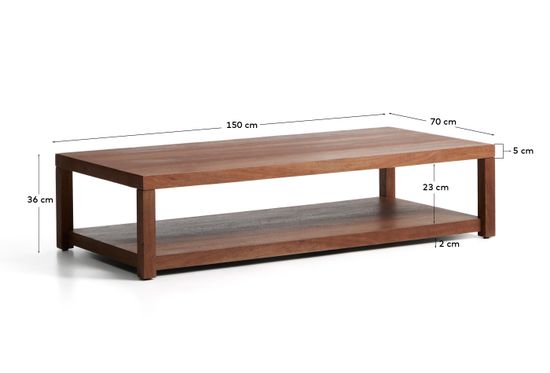 Журнальный столик Norani из массива акации с шпоном акации, 150 x 70 см