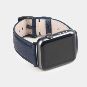 Ремешок для Apple Watch 44/45/46 mm из кожи сафьяно, синего цвета