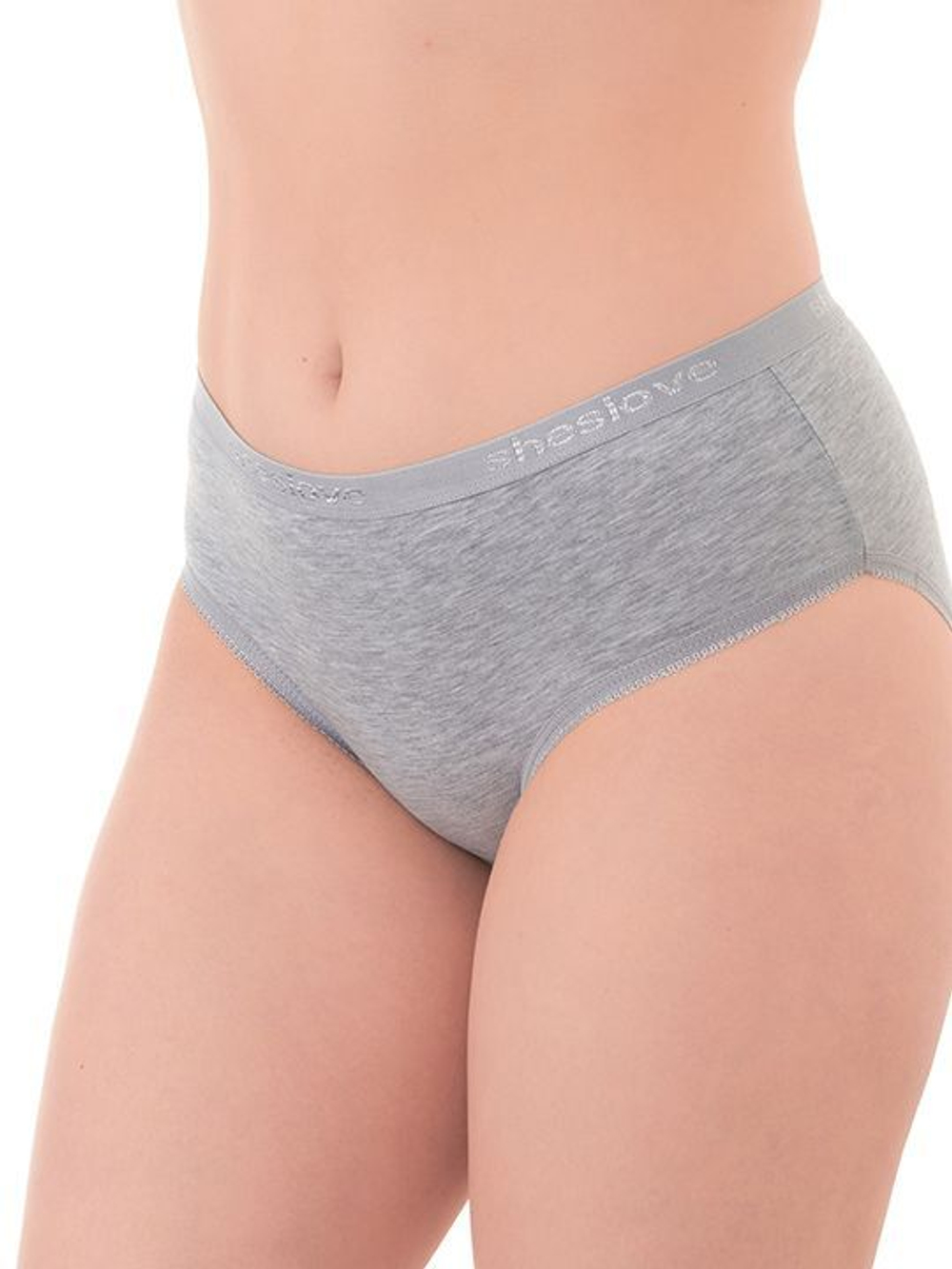 Слипы средней посадки со спорт-резинкой (Размер: XXXL) (Цвет: серый)